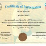 دارای گواهینامه ارزیابی و درمان دردهای ستون فقرات(کمر درد و گردن درد و دنده ها و مهره های پشتی)و لگن و اندام ها (شانه و زانو وآرنج و... ) با درمان های دستی از (ATM PT)